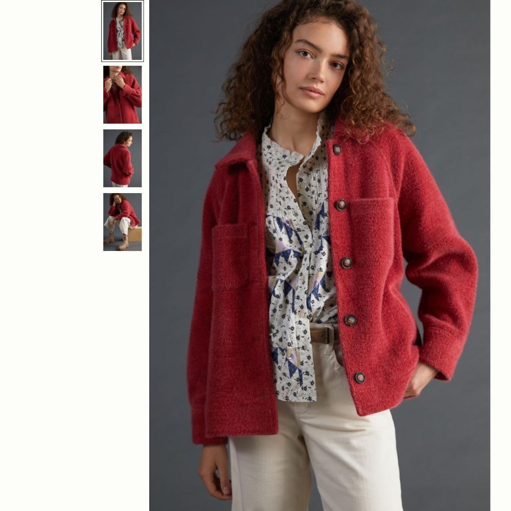 Anthropologie Greylin Houndstooth Shirt Jacket